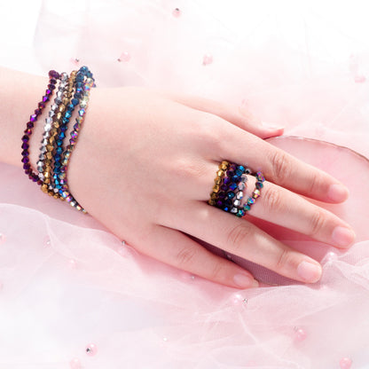 Glass Flat Beads Through-Hole - Electroplating DIY Handmade Clothing Headwear Mobile Phone Lanyard