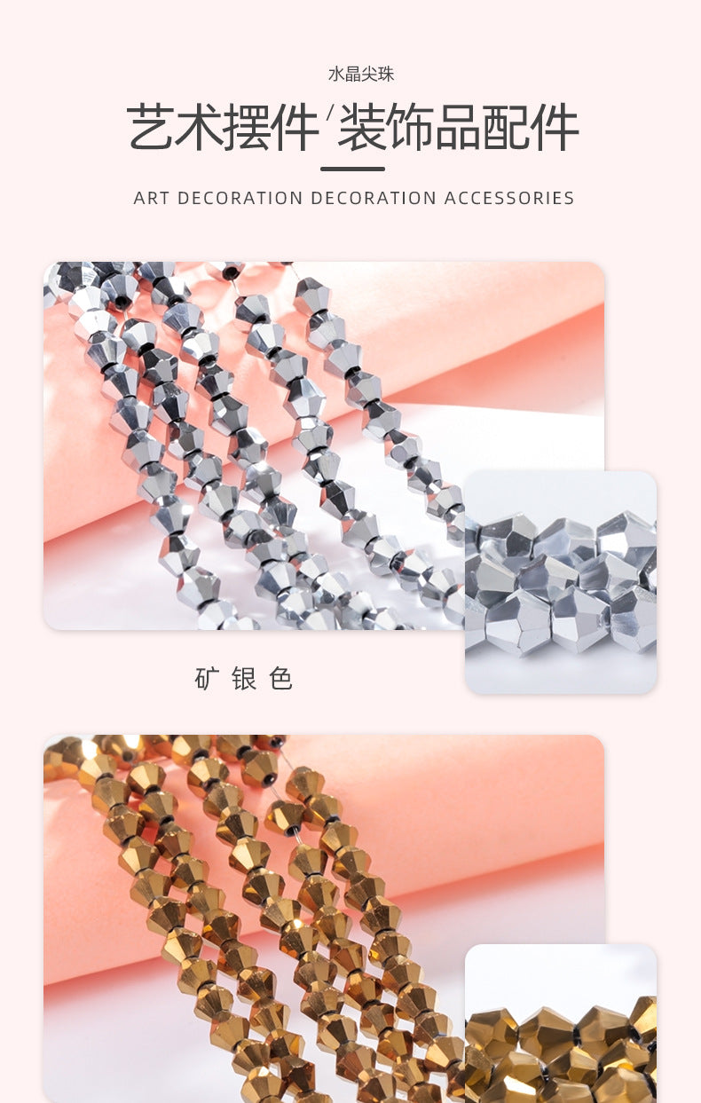 Glass Flat Beads Through-Hole - Electroplating DIY Handmade Clothing Headwear Mobile Phone Lanyard