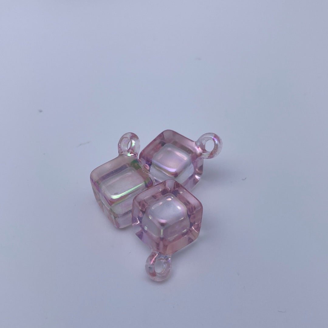 18. clear UV pendant cube beads - Romo bead