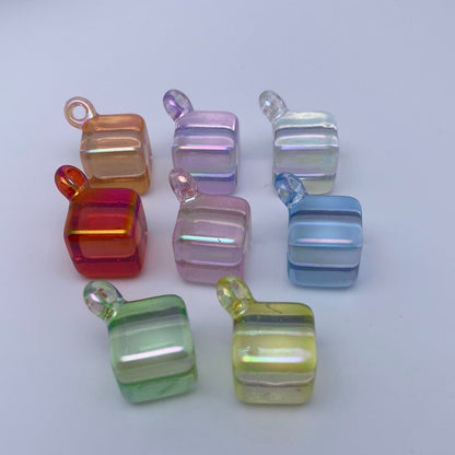 18. clear UV pendant cube beads - Romo bead