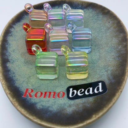 18. clear UV pendant cube beads - Romo bead