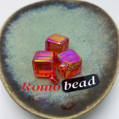 18. clear UV pendant cube beads - Romo bead