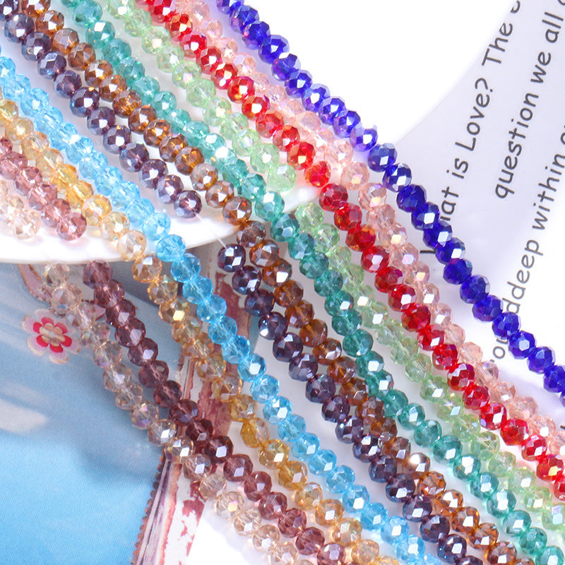 AB Color Crystal Flat Beads - Glass Multicolor Thread Curtain Beaded Bracelets Necklaces