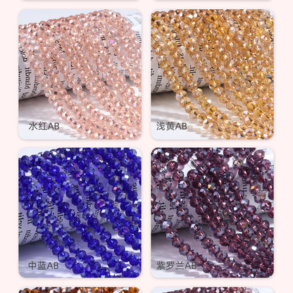 AB Color Crystal Flat Beads - Glass Multicolor Thread Curtain Beaded Bracelets Necklaces