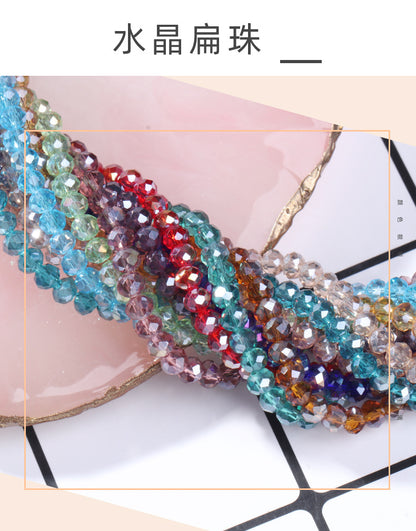 AB Color Crystal Flat Beads - Glass Multicolor Thread Curtain Beaded Bracelets Necklaces