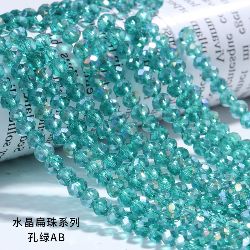 AB Color Crystal Flat Beads - Glass Multicolor Thread Curtain Beaded Bracelets Necklaces