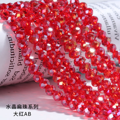 AB Color Crystal Flat Beads - Glass Multicolor Thread Curtain Beaded Bracelets Necklaces