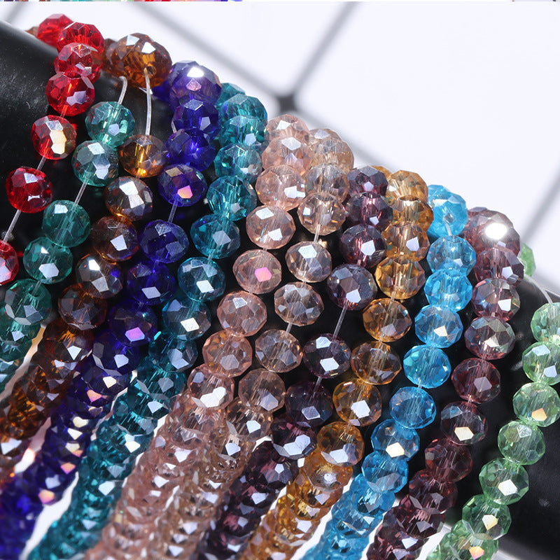 AB Color Crystal Flat Beads - Glass Multicolor Thread Curtain Beaded Bracelets Necklaces