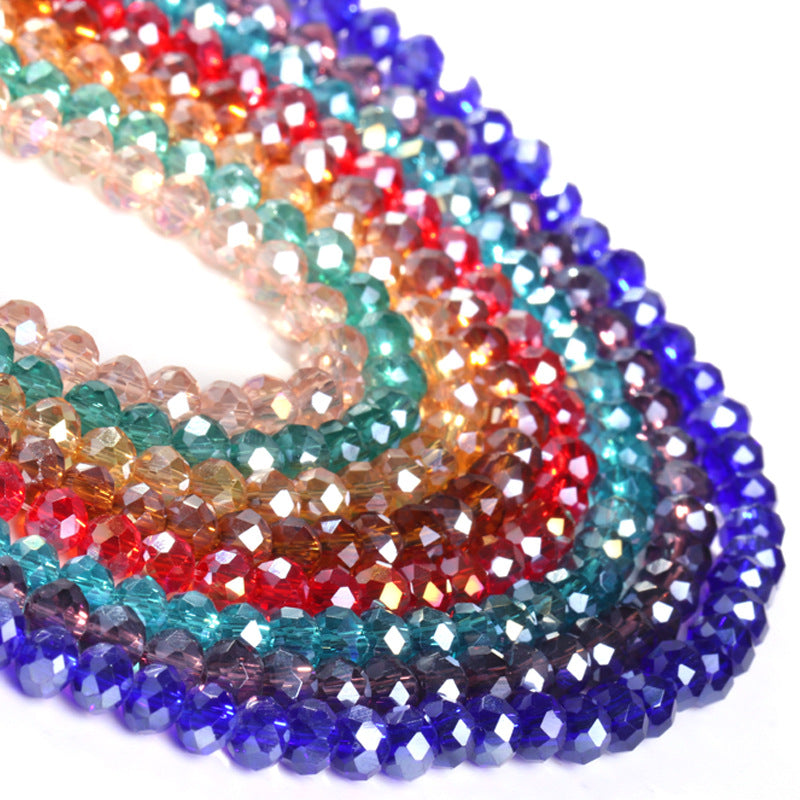 AB Color Crystal Flat Beads - Glass Multicolor Thread Curtain Beaded Bracelets Necklaces