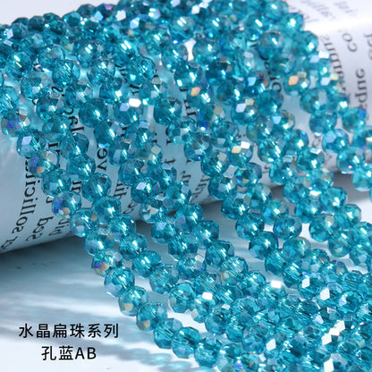 AB Color Crystal Flat Beads - Glass Multicolor Thread Curtain Beaded Bracelets Necklaces