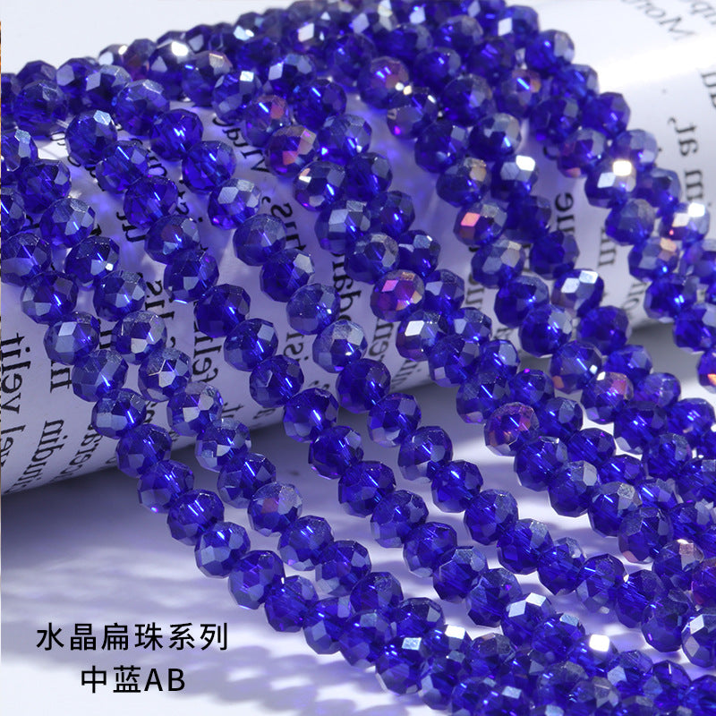 AB Color Crystal Flat Beads - Glass Multicolor Thread Curtain Beaded Bracelets Necklaces
