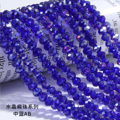 AB Color Crystal Flat Beads - Glass Multicolor Thread Curtain Beaded Bracelets Necklaces