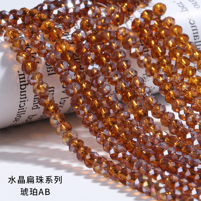 AB Color Crystal Flat Beads - Glass Multicolor Thread Curtain Beaded Bracelets Necklaces