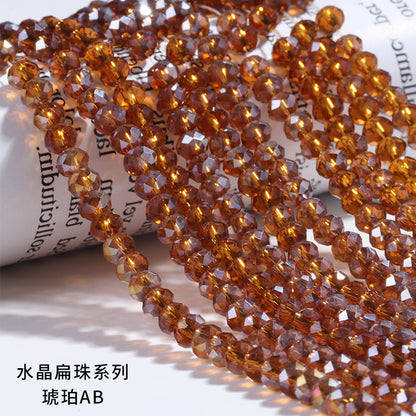 AB Color Crystal Flat Beads - Glass Multicolor Thread Curtain Beaded Bracelets Necklaces
