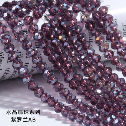AB Color Crystal Flat Beads - Glass Multicolor Thread Curtain Beaded Bracelets Necklaces