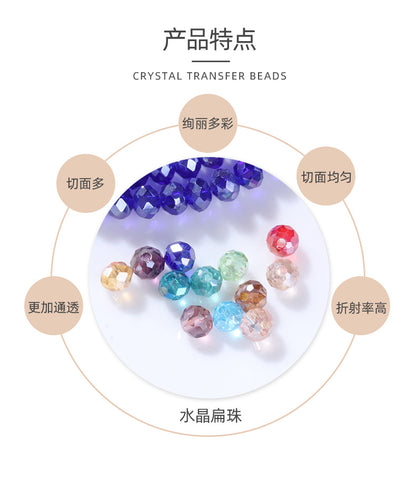 AB Color Crystal Flat Beads - Glass Multicolor Thread Curtain Beaded Bracelets Necklaces