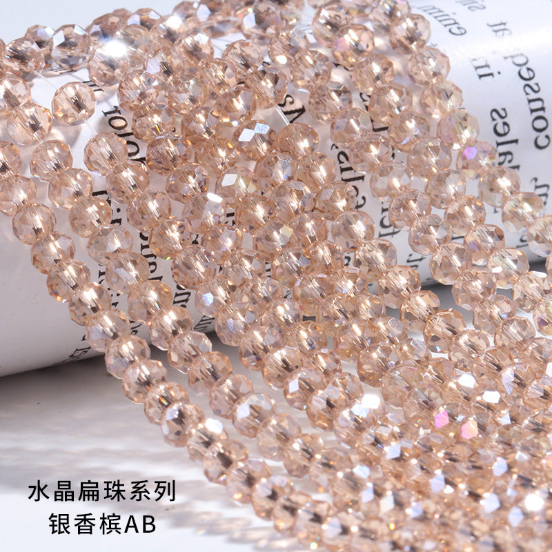 AB Color Crystal Flat Beads - Glass Multicolor Thread Curtain Beaded Bracelets Necklaces