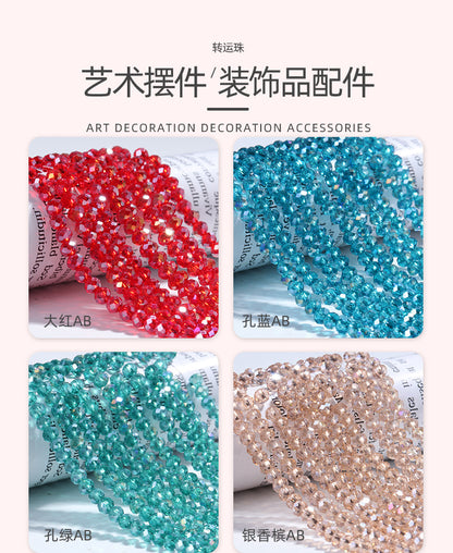 AB Color Crystal Flat Beads - Glass Multicolor Thread Curtain Beaded Bracelets Necklaces