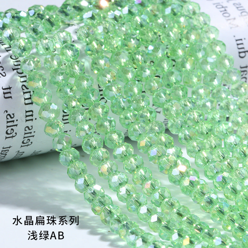 AB Color Crystal Flat Beads - Glass Multicolor Thread Curtain Beaded Bracelets Necklaces