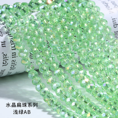 AB Color Crystal Flat Beads - Glass Multicolor Thread Curtain Beaded Bracelets Necklaces