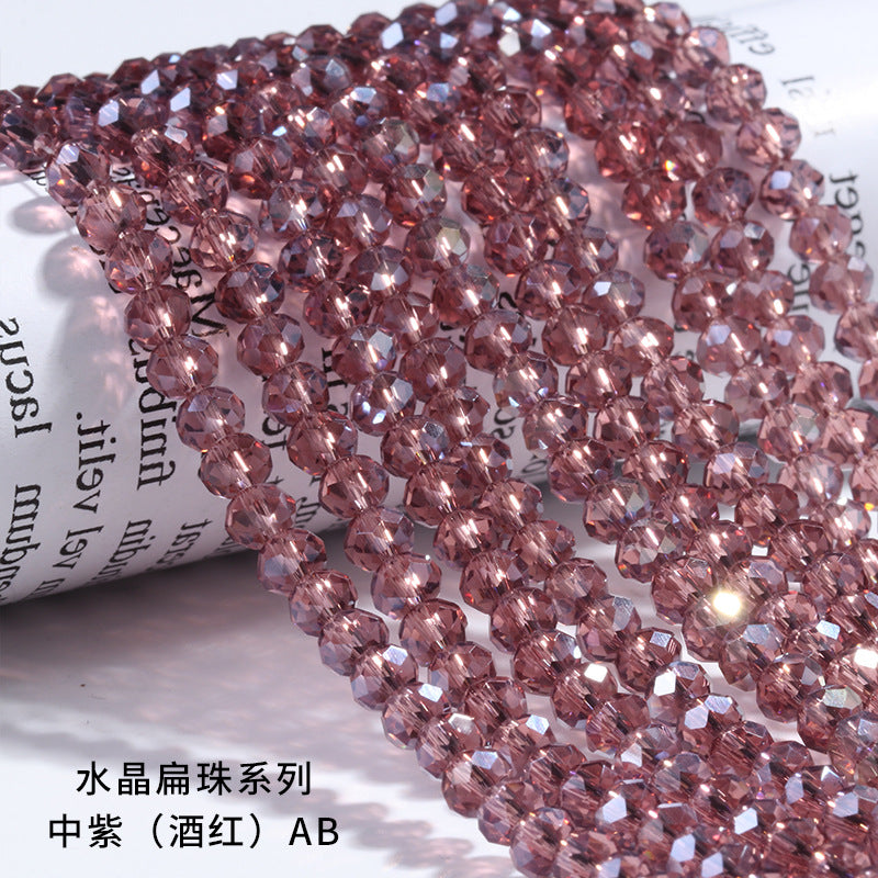 AB Color Crystal Flat Beads - Glass Multicolor Thread Curtain Beaded Bracelets Necklaces