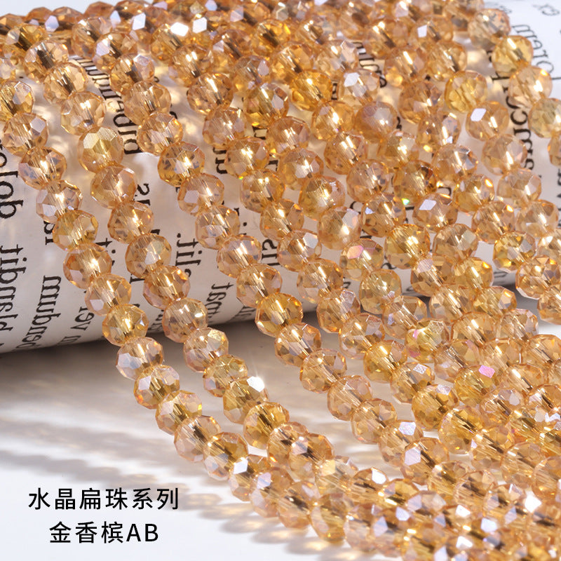 AB Color Crystal Flat Beads - Glass Multicolor Thread Curtain Beaded Bracelets Necklaces