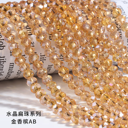 AB Color Crystal Flat Beads - Glass Multicolor Thread Curtain Beaded Bracelets Necklaces