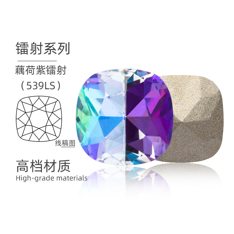 K9 pointed base fat square diamond special-shaped crystal diamond vacuum plated base wedding dress accessories accessories with fat square pointed bottom shaped diamond