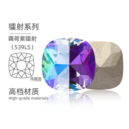 K9 pointed base fat square diamond special-shaped crystal diamond vacuum plated base wedding dress accessories accessories with fat square pointed bottom shaped diamond