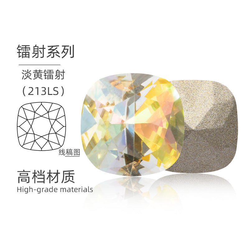 K9 pointed base fat square diamond special-shaped crystal diamond vacuum plated base wedding dress accessories accessories with fat square pointed bottom shaped diamond