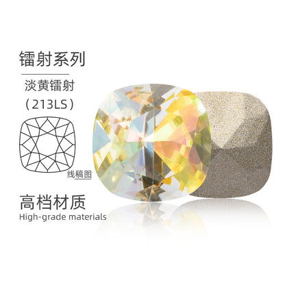 K9 pointed base fat square diamond special-shaped crystal diamond vacuum plated base wedding dress accessories accessories with fat square pointed bottom shaped diamond