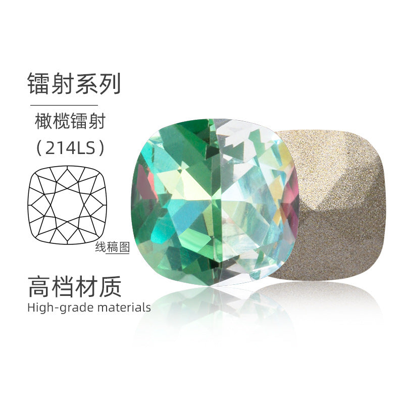 K9 pointed base fat square diamond special-shaped crystal diamond vacuum plated base wedding dress accessories accessories with fat square pointed bottom shaped diamond