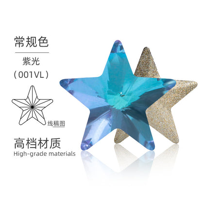 Pentagonal star, high-top rhinestone, irregular rhinestone, rhinestone hot shear, hair accessories, shoes, suitcases, clothing, and accessories that do not fade, pointed bottom pentagonal rhinestones
