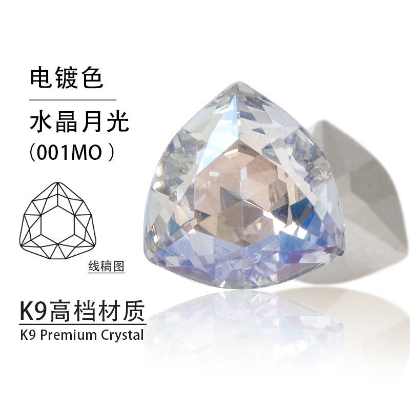 Fat triangle pointed bottom, special-shaped crystal diamond, tiger head glass diamond, clothing, shoes, bags, accessories, accessories, fat triangle rhinestone