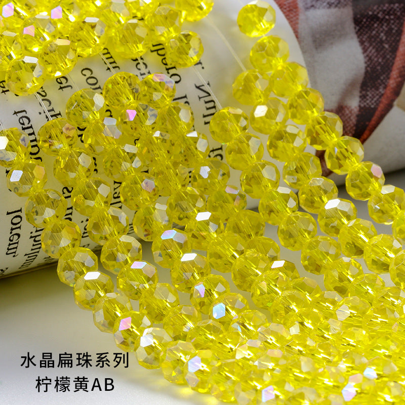 AB Color Crystal Flat Beads - Glass Multicolor Thread Curtain Beaded Bracelets Necklaces
