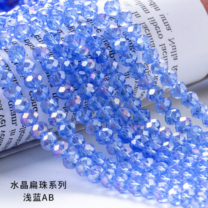 AB Color Crystal Flat Beads - Glass Multicolor Thread Curtain Beaded Bracelets Necklaces