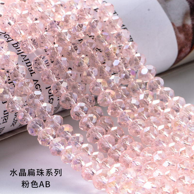 AB Color Crystal Flat Beads - Glass Multicolor Thread Curtain Beaded Bracelets Necklaces