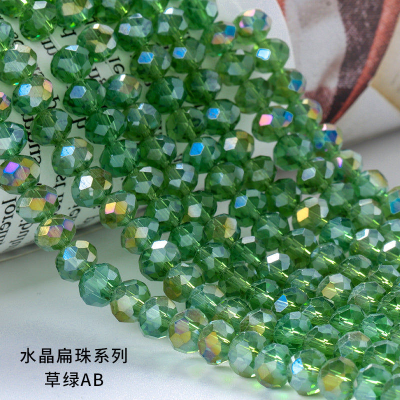 AB Color Crystal Flat Beads - Glass Multicolor Thread Curtain Beaded Bracelets Necklaces