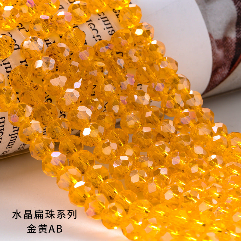 AB Color Crystal Flat Beads - Glass Multicolor Thread Curtain Beaded Bracelets Necklaces