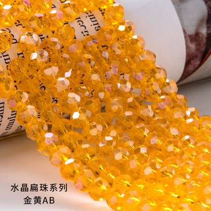 AB Color Crystal Flat Beads - Glass Multicolor Thread Curtain Beaded Bracelets Necklaces