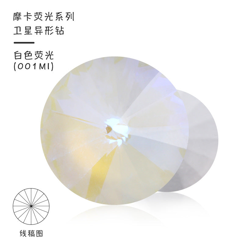 Factory direct sales satellite mocha AB rhinestone DIY jewelry accessories pointed bottom diamond finished jewelry with rhinestone attachment materials