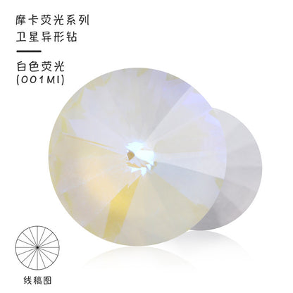 Factory direct sales satellite mocha AB rhinestone DIY jewelry accessories pointed bottom diamond finished jewelry with rhinestone attachment materials