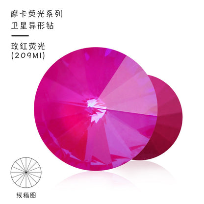 Factory direct sales satellite mocha AB rhinestone DIY jewelry accessories pointed bottom diamond finished jewelry with rhinestone attachment materials