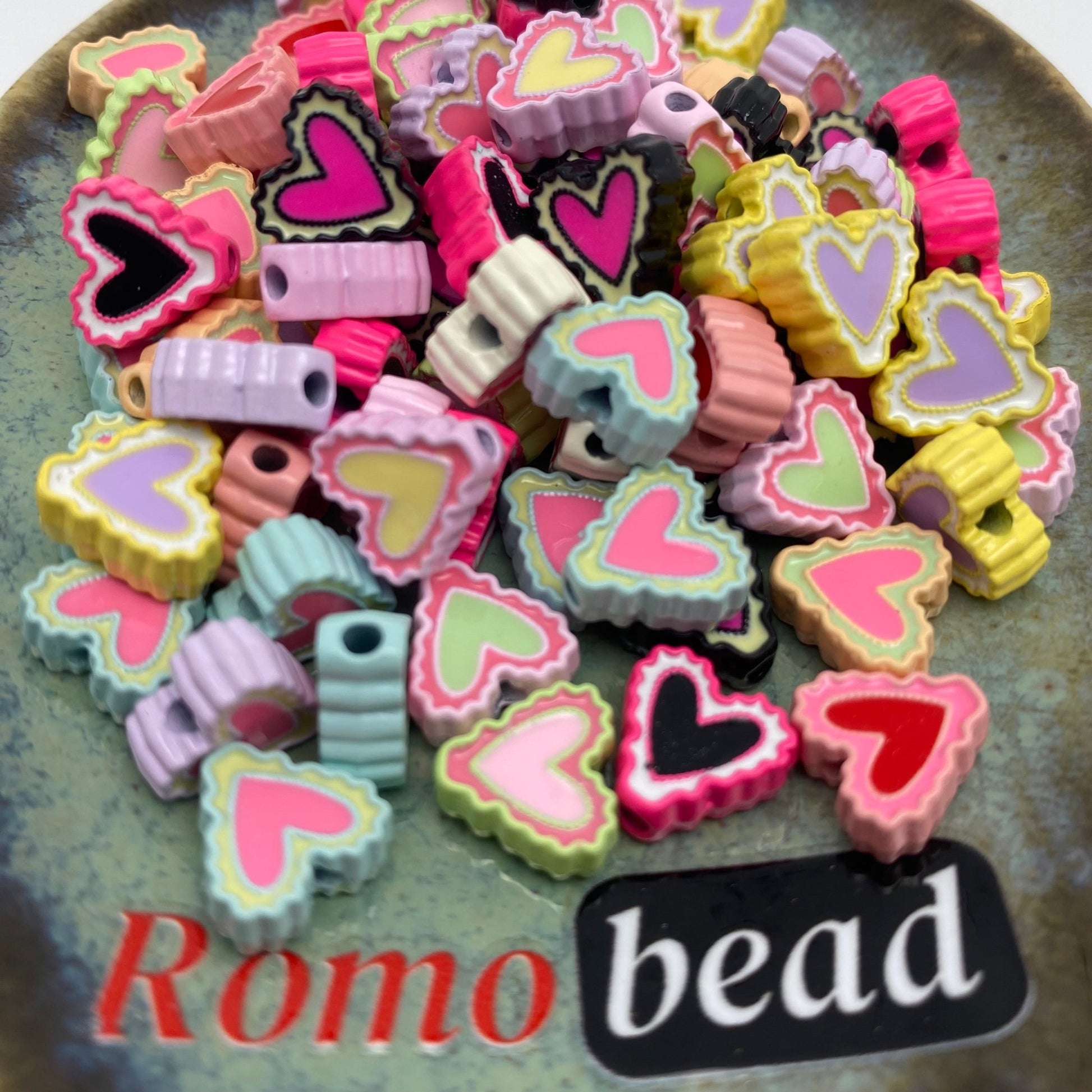 214. Charm heart - Romo bead