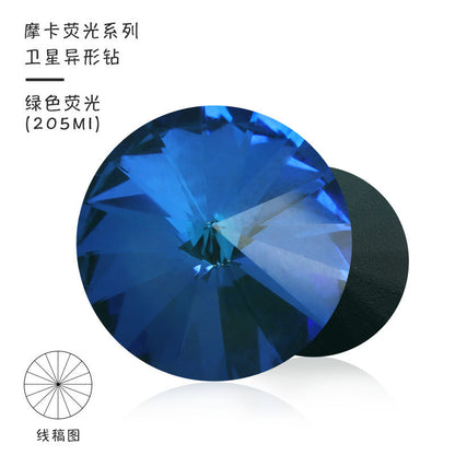 Factory direct sales satellite mocha AB rhinestone DIY jewelry accessories pointed bottom diamond finished jewelry with rhinestone attachment materials