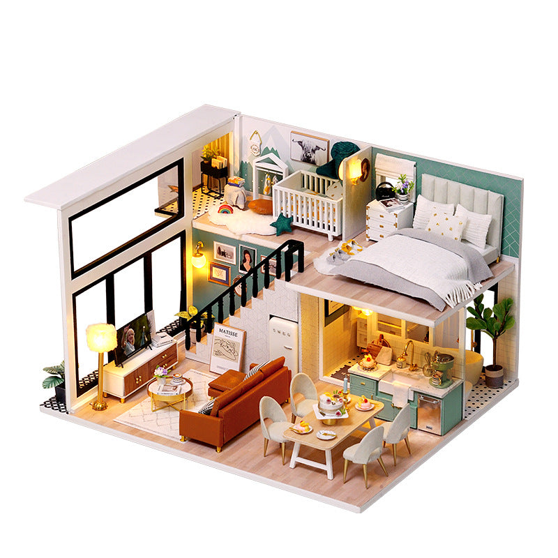 Smart Fun House New DIY Cottage Comfortable Life Wooden Handmade Building Model Villa Birthday Gift Female