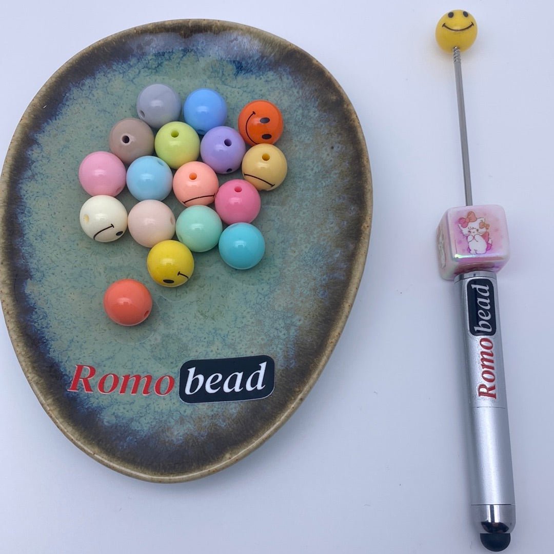 24. emoji round beads - Romo bead