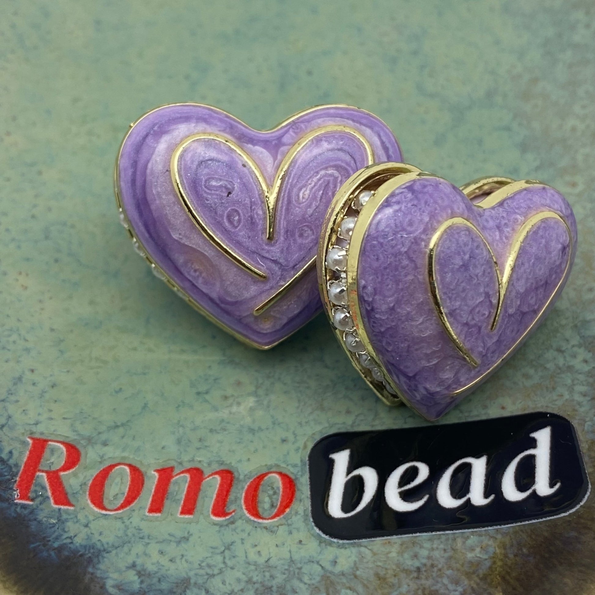 291.supper fancy heart - Romo bead