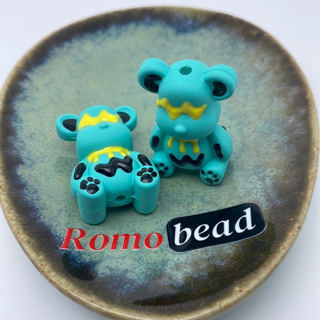 31. Hand made print bear beads - Romo bead