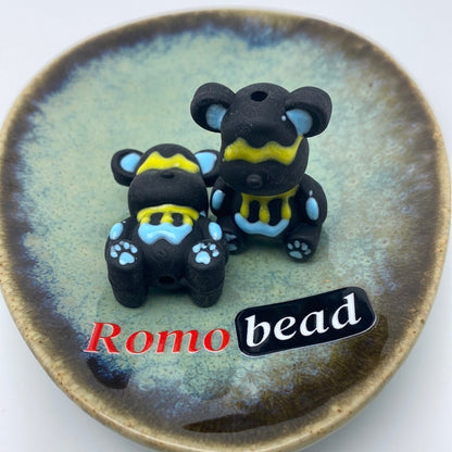 31. Hand made print bear beads - Romo bead